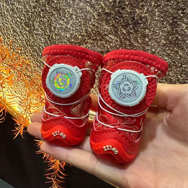 LNY Antislip Pets Shoes with Rotating Buckle