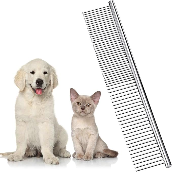 Peigne professionnel en acier inoxydable pour toilettage d'animaux