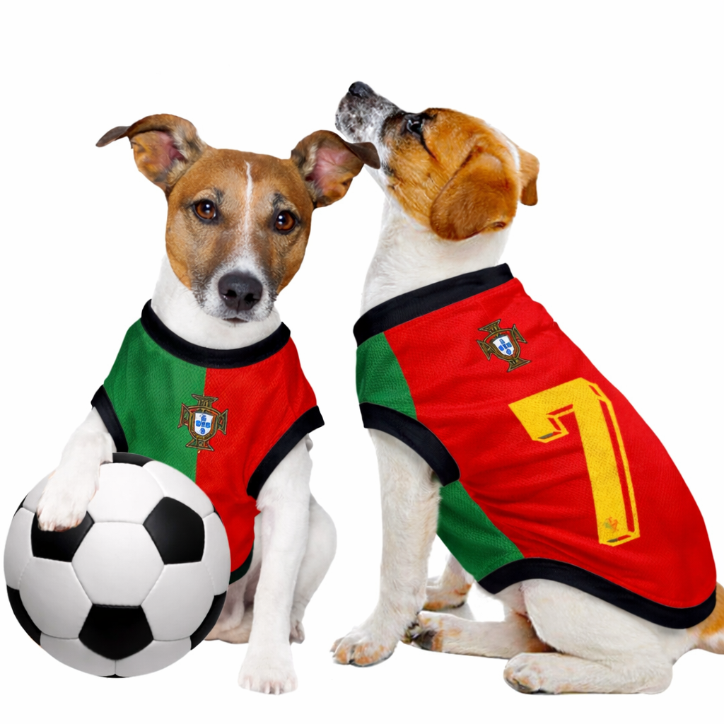 Sporty pet jerseys for World Cup mood