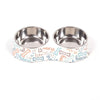 Paw & Bone Print Double Stainless Steel Feeding Bowl