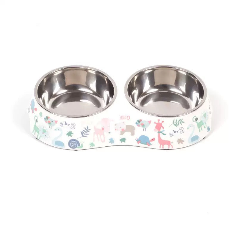 Gamelle double en acier inoxydable motif océan