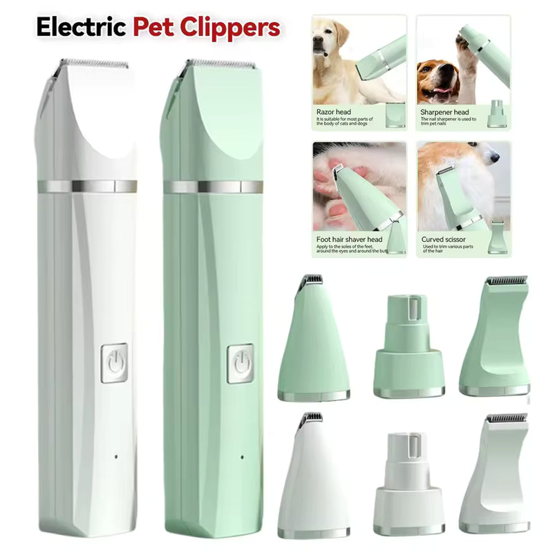 Tondeuse/Rasoir Électrique sans Fil 4 en 1 pour Animaux de Compagnie