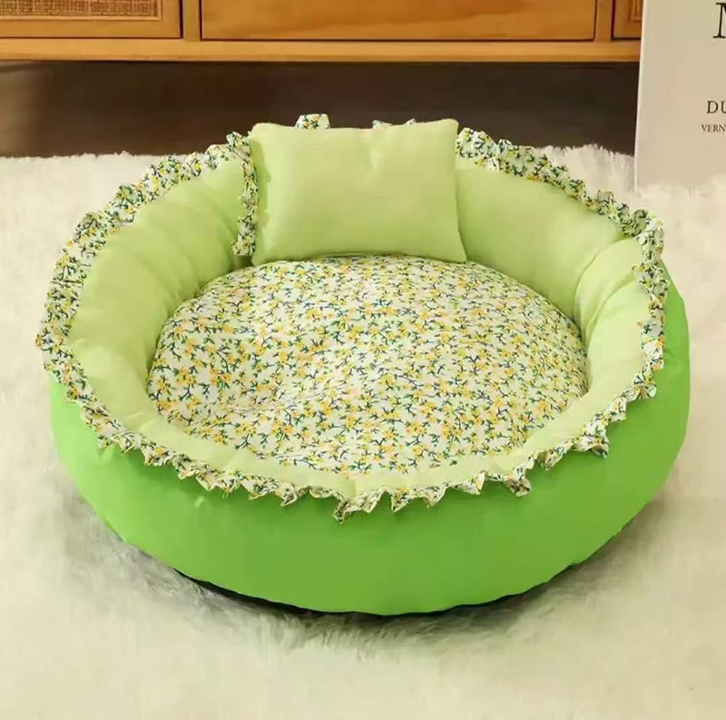 Nid Douillet Rond pour Animaux de Compagnie avec Coussin Moelleux