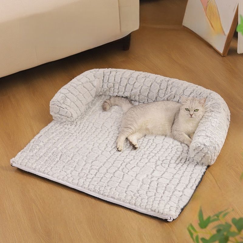 Tapis de protection antidérapant en peluche pour canapé